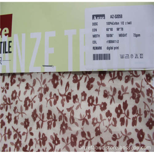 Tissu 100% coton sergé 2/1 z pour vêtement